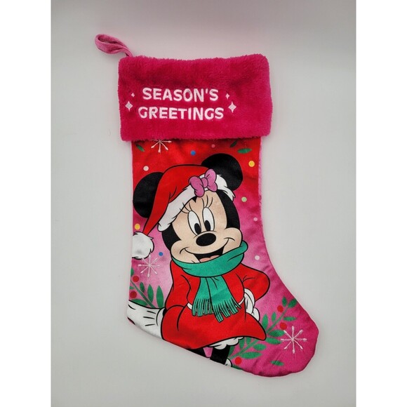 Set Of 2 Mickey And Minnie Mouse Christmas Stockings Disney Ruz READ - Picture 6 of 10